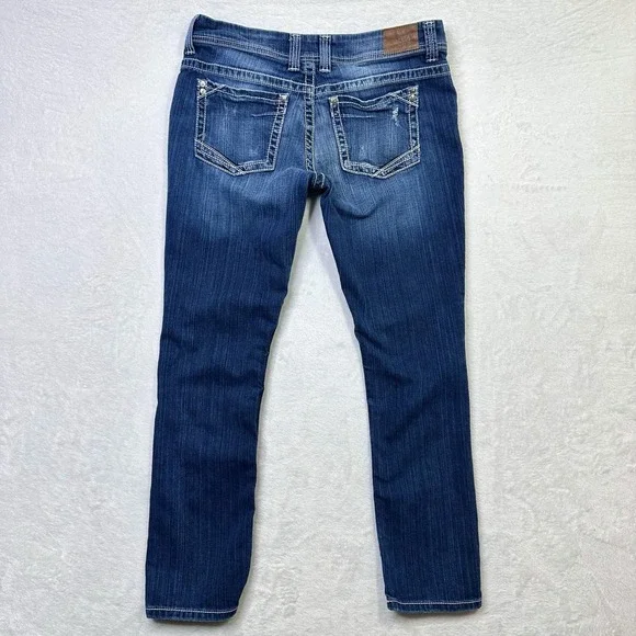 Buckle BKE Jeans Womens 34S Short Blue Fade Y2K Payton Skinny Midrise Whiskers - Picture 2 of 12